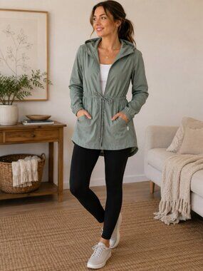 Avalanche Sage Green Hooded Utility Jacket – Size Small